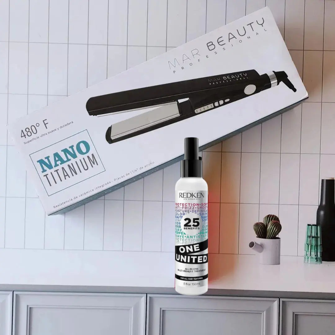 Pack Plancha Nano Titanium Gama + One United Redken