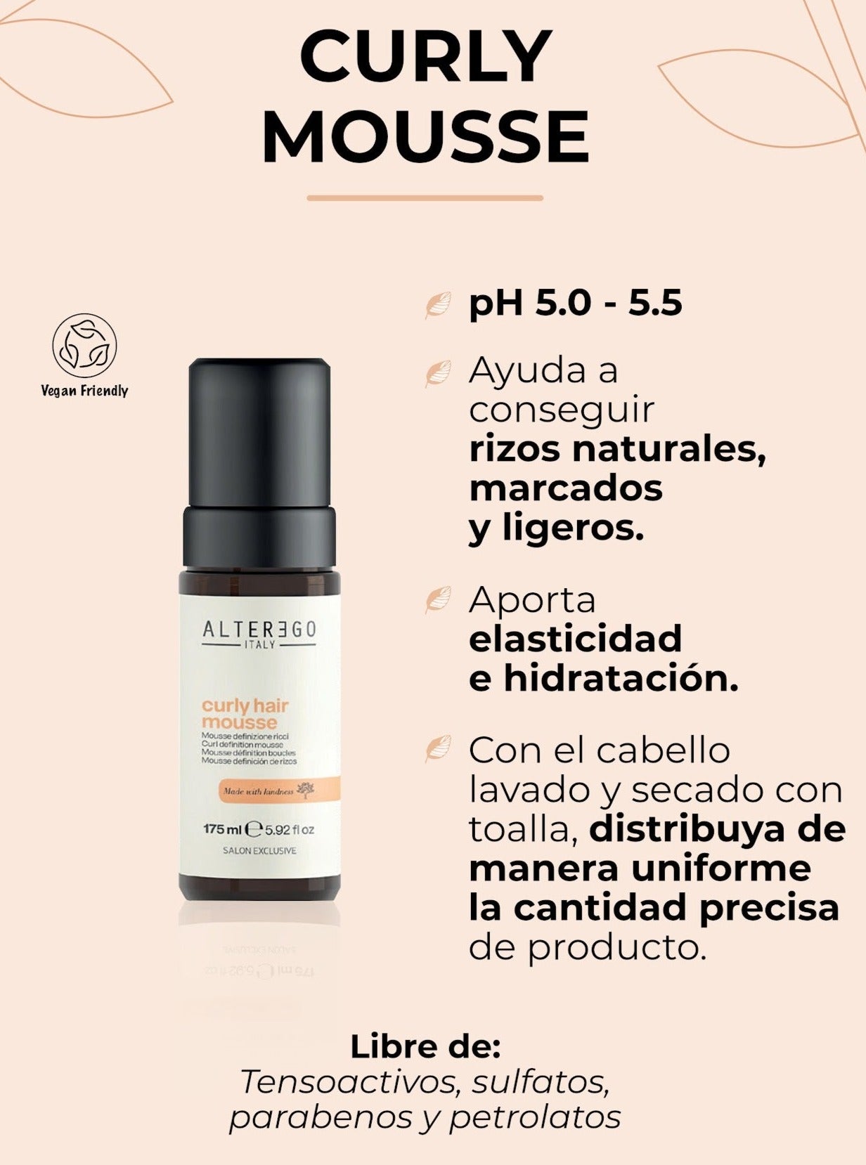 Tratamiento Curly Hair Mousse (Tratamiento Rizos)