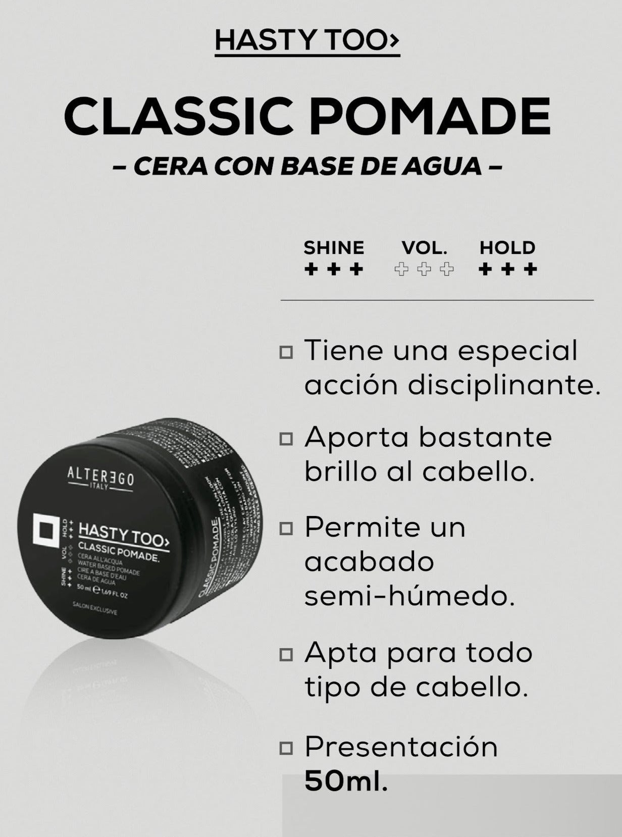 Cera Classic Pomade (Cera De Agua Efecto Brillo)